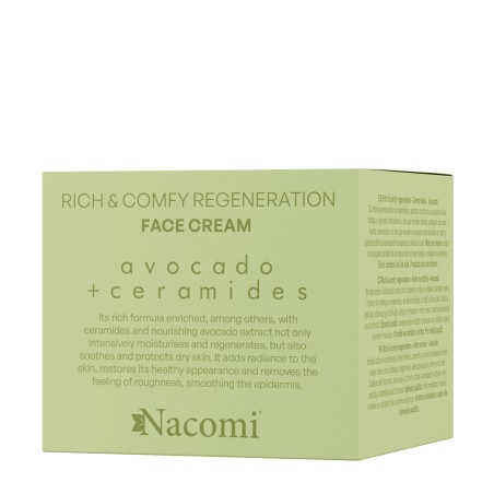 Nacomi crema facial con Aguacate+Ceramidas. Hidrata y da elasticidad a la piel.