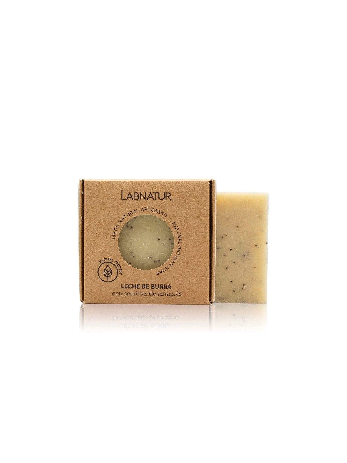 Jabón Natural artesano de Leche de burra y semillas de amapola