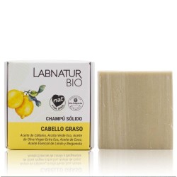Champú sólido cabello graso 75gr, natural, ecológico y vegano para limpiar, hidratar y fortalecer el cabello