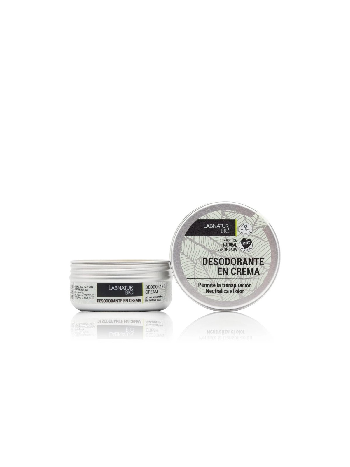Cosmética Natural Certificada. Permite la transpiración y neutraliza el olor. Producto natural certificado, ecológico y vegano.